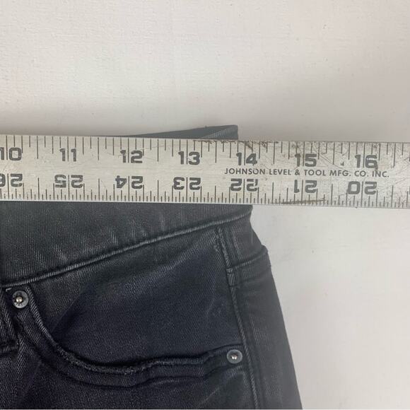 LuLaRoe women's size 28 Black Jean Shorts slimming denim Rolled Hems Bermuda - Picture 5 of 9